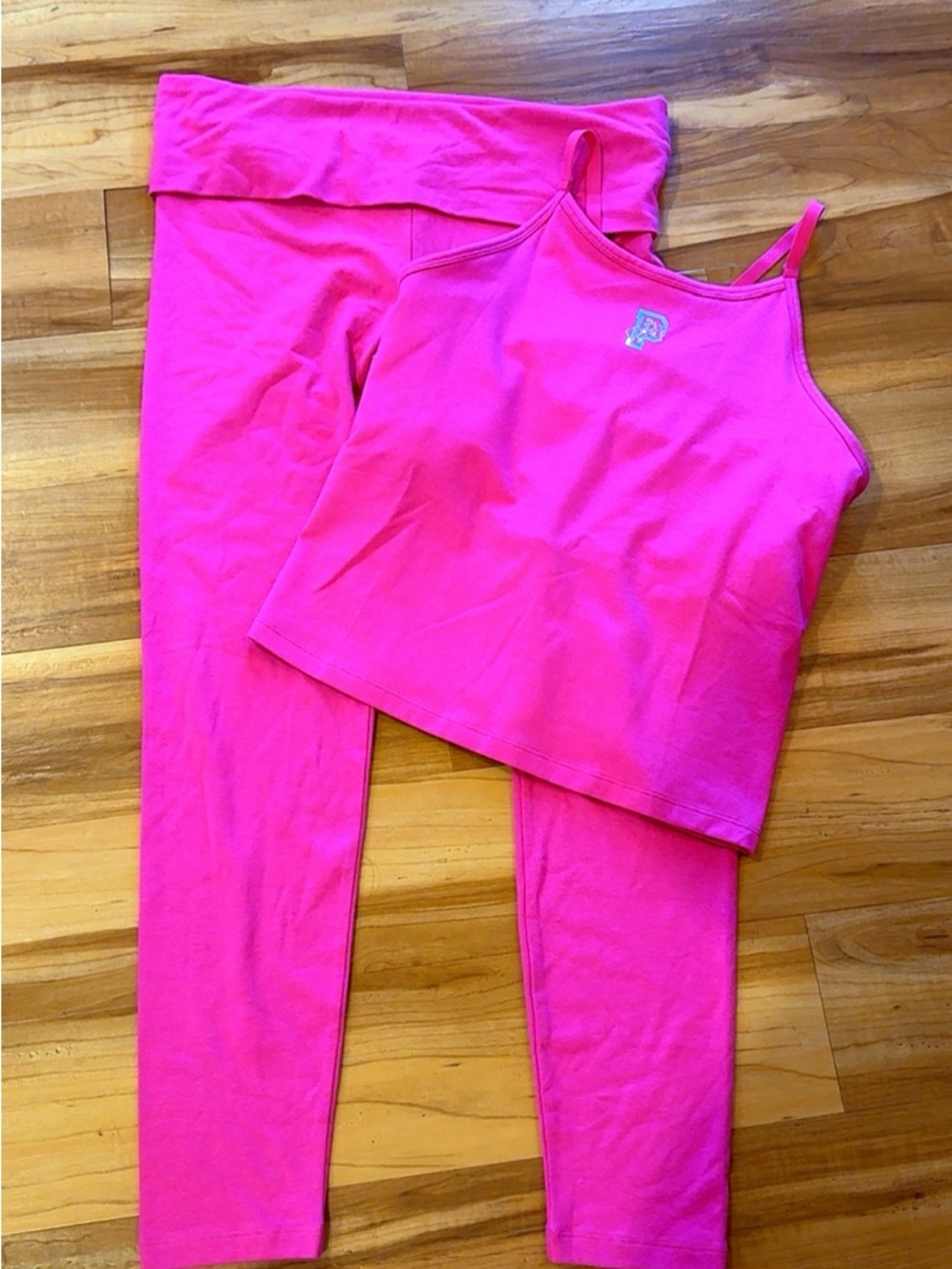 PINK Victoria’s Secret Pink Fire Matching Set NWT XL/L Foldover Leggings Tank
